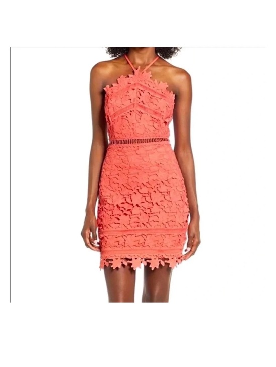 Astr Dresses & Skirts - Astr Coral Lace Halter Mini Dress size xs